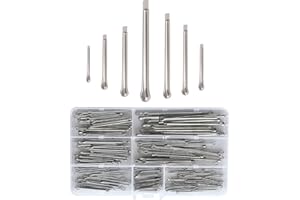 LEMIYOO 215 Stück Splint set, Edelstahl Splinte Sortiment, 7 Größen Sicherungssplinte (M1/M1,5/M2/M2,5/M3)(20/25/30/40/50/60mm) für Automobil,Marine,Maschinen,Motor, Fahrrad Befestigung und Reparatur