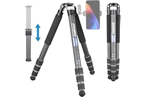 Trípode de Fibra de Carbono-INNOREL CT85C Sin Cabezal Trípode de Viaje portátil súper Profesional para cámara DSLR Tubo de 32 mm Carga máxima 25 kg con Columna Central Corta