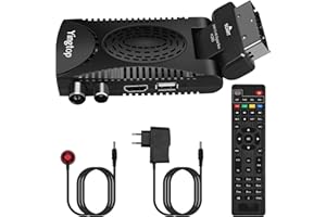 YINGTOP Decodificador TDT HD Mini, DVB-T T2 H.265 HEVC Full HD PVR, USB, HDMI, SCART,Sintonizador de televisión Digital Terrestre, decodificador terrestre1080p/ Dolby/MPEG-2/4