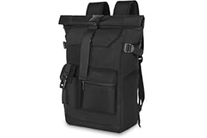 ‎KYYLZ KYYLZ Rucksack Herren, 28L Rolltop Rucksack Damen,Groß Schulrucksack Rucksack Wasserdicht mit Laptopfach 17 Zoll,Tagesrucksäcke Reiserucksack Lässiger Backpack Freizeit Uni Arbeit Wandern