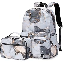 Ecodudo Lightweight Backpack Set For Teens - Includes Backpack & Insulated Lunch Bag (Rainbow)