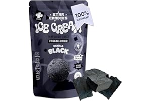 Star Candies Freeze Dried Black Vanilla Ice Cream - No Melting Freeze Dried Sweets - Crunchy Camping Food - Astronaut Ice Cream for Kids and Adults | Space and Astronaut Food, Gift (50 g, 1 pack)