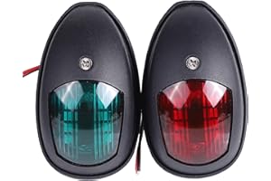 Fuworance 12 V/24 V Feux de Navigation pour Bateau Yacht Navigation Light Navigation Étanche pour Marine Bateau Yacht Marine Yacht LED Lumière Voile Lumière Marine Navigation Light Rouge Vert (Noir)