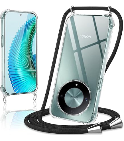 Coque Honor X6B Avec Support Annulaire Pailleté | Étui Silicone TPU Souple + Cordon Réglable | Bleu