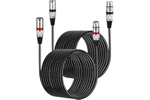 PERMUST 2 Pack Câble XLR 10M, Câble Microphone/Haut-Parleur Symétrique 3 Broches Mâle vers Femelle, Cordon Multicolore pour Micro, Table de Mixage, Podcast, DMX