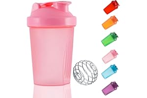 KANGSIT Protein Shaker Bottle 400ml, with Wire Mixing Ball, Leak-Proof, BPA Free, Perfect for Mixing Powdered Shakes, Dishwasher Safe