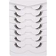 GMAGICTOBO Fluffy Half Lashes Wispy Short False Eyelashes Natural Look Cat Eye Lashes Pack 3D Criss-Crossed Lashes Strips 7 Pairs Multipack