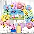 Special You Peppa Pig Birthday Decoration theme, Peppa Pig foil balloons set, Balloons for decoration, Birthday Decoration items for Kids, Pastel balloons for Decorations -74 pcs