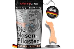 ‎CHERRYCROW CherryCrow® - Die Nasenpflaster | (30 Stück) Premium Natural Hautfarbene Nasal Strips für besseres Atmen 100% Hautverträglich - Leistungsfähigkeit besserer Schlaf Sport Anti Schnarchen Streifen