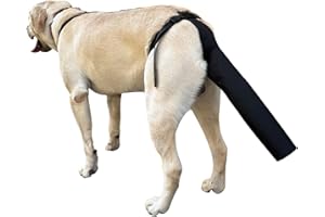 PEUTIER Ochraniacz Ogona Psa, Oslona Ogona Psa na Rany Czarna Szelki dla Psa z Oslona Ogona Rekaw Ochronny Ogona (Rozmiar L)