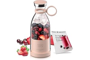 Dailysmoothy® 350ML,Portable Personal Blender Bottle for Shakes and Smoothie Maker with USB Rechargeable and Wireless Charging, Powerful Mini Blender Fresh Juice,,Gym/Travel