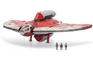 JAZWARES STAR WARS Micro Galaxy Squadron Ahsoka Tano's T-6 Jedi Shuttle - 13-Inch Vehicle with Rotating Wings and Three 1-Inch Micro Figure Accessories