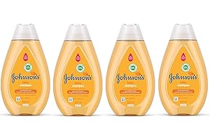 JOHNSON & JOHNSON Johnson's Baby - Shampoing Gold doux pour bébé - Ne pique pas les yeux - Soin hypoallergénique pur et doux pour bébé - Sans sulfates - Flacon de 300ml - Lot de 4