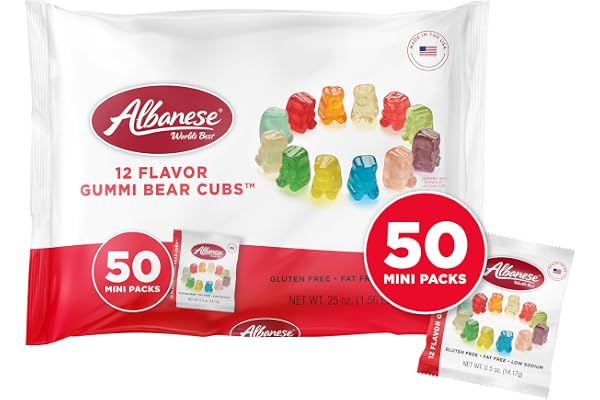 World's Best Gummi Snack Packs, 12 Gummi Bear Cubs, 50 miniförpackningar med Candy Gummi Snack Packs, 12 Smak Gummi Bear Cubs, 50 miniförpackningar av Candy Gummi Snack Packs, 12 Flavor Gummi Bear