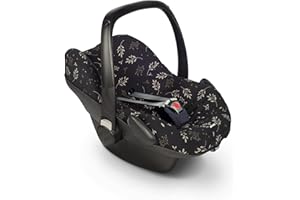 Dooky Seat Cover/Protector, Universal Size, Fits Most Baby Car Seats with 3- and 5-Point Belt System, 95 Percent Cotton, 5 Percent Lycra, Easy to Install and Wash, Group 0+ yr, Black Romantic Leaves