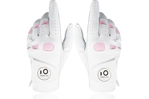 FINGER TEN Golf Gloves Ladies Left Hand Right Cabretta Leather with Ball Marker,Women Golf Glove Rain Grip All Weather Soft Flexible Wear Resistant
