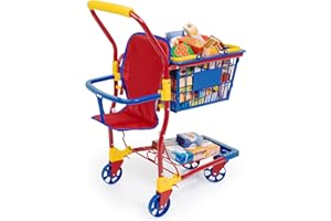 Bayer Design Design-75003AA 75003AA Carrello Bambole con Sedile Integrato, Accessori per la Spesa Colorati, Multicolore, Colore, Large