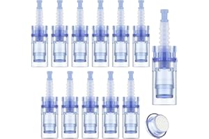 LOPHE Aghi di Ricambio Rotondi Nano Microneedling, 12 Pezzi Micro Aghi Penna Derma Micro Needling, Microneedle Nano Aghi(Blu)