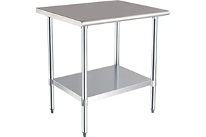 AMAZON COMMERCIAL AmazonCommercial Werkbank aus Edelstahl, NSF-zertifiziert, 61 x 92 cm, Silber