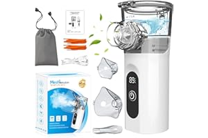 MEGIAEXIST Inhalationsgerät Tragbar Leise, Inhaliergeräte für Erwachsene und Kinder mit USB-C Aufladung, Vernebler Inhaliergerät für Zuhause und Reisen, Nebulizer Inhalator mit Selbstreinigungsfunktion