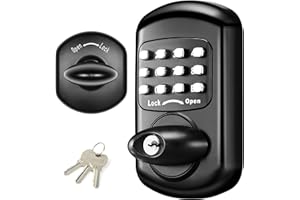 Bravex Keyless Deadbolt Keypad Entry Door Lock Zinc Alloy Sabbath Lock 100% Mechanical Shabbos Lock- No Risk of Low Power, Black