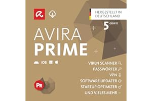 GEN DIGITAL Avira Prime | 5 Geräte | Antivirus & Security | 1 Jahr | Aktivierungscode per Email