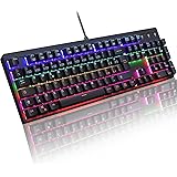 m MU Tastiera Da Gioco Meccanica, Tastiera Gaming Meccanica Con Retroilluminazione RGB a LED, Tastiera Anti-ghosting A 105 Ta