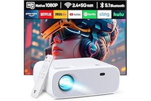 ZDK 2024 New Upgraded Mini Projector with Enhanced Features 5G WiFi, Full HD 1080P, BT 5.1 Support, 20000 Lumens for Home Cinema, Compatible with Smartphones 20000L Gray