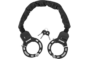 NAVEE Handcuff Lock – Fahrrad- & E-Scooter Schloss mit Handschellen-Design, 6mm Aluminium-Kette, 74mm Schlossdurchmesser, Diebstahlschutz für Lenker & Geländer