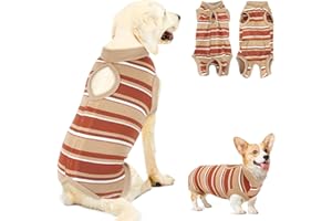 SlowTon Traje de Recuperación Quirúrgica para Perros - Enterizo para Cachorros Después de Cirugía, Alternativa al Collar Isabelino para Gatos y Perros Machos y Hembras, Traje de Recuperación