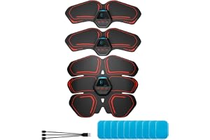 NewL ABS-muskelstimulator med LCD-skärm, EMS-tränare, magbä , USB-uppladdningsbar, muskeltränare, ultimat magstimulator för