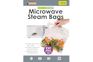 Toastabags Microwave Steam Bags, Transparent, Pack of 100, Medium