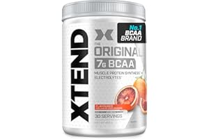 SCIVATION XTEND Original BCAA Powder Italian Blood Orange 30 Servings | 7g BCAAs Per Serving | Sugar Free Branched Chain Amino Acids and Electrolytes Powder for Post Workout Muscle Recovery and Hydration