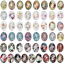 PH PandaHall 48pcs Cabochons Carrés Carreaux De Mosaïque 2 Modèles