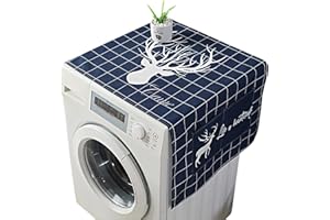 Mecmbj Kühlschrank Staubdichte Abdeckung, Kühlschrank Staubschutz, Waschmaschinenabdeckung mit Multifunktionale Seitliche Aufbewahrungstasche für Haushaltswäsche (21.7x55 inch)