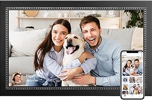 Anna Bella 15.6 Inch Digital Photo Frame Wall Mountable Large Digital Picture Frame Full HD Touchscreen Smart Cloud Photo Frame with 32GB Storage, Easy Setup to Share Photos or Videos via AiMOR APP