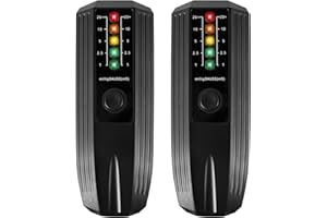 GORWOCO8 2Pcs EMF Meter with 9V Battery, EMF Reader, High Accuracy Electromagnetic Field Radiation Detector, Ghost Hunting Paranormal Equipment Tester for Industrial Construction (with Battery)