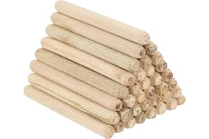 PATIKIL 100 stycken 8 x 80 mm set med träplugg, räfflade träplugg, pluggset med räfflor, räfflade träpinnar med spår för snic