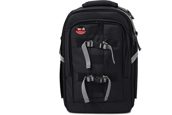 VTS DSLR Camera Waterproof Backpack for Lens Accessories Tripod Monopod Heavy Duty and Video Camera (Black)