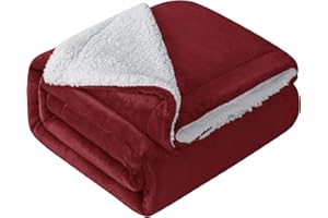 Mixibaby Hochwertige Wohndecken Kuscheldecken, extra Dicke warm Sofadecke/Couchdecke, Größe:150 cm x 200 cm, Farbe:Weinrot