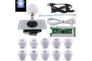 SJ@JX Arcade Game LED DIY Kit Mechanical Keyboard Switch LED Button PC MAME Retropie Arcade Joystick Controller Zero Delay USB Encoder