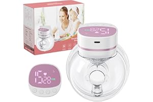 WILDFUN Wearable Breast Pumps Hands Free, Leak-Proof Electric Breast Pumps 5 Modes 15 Levels with LCD Dispaly, Low Noise Painless Wearable Breastfeeding Milk Pump, BPA Free