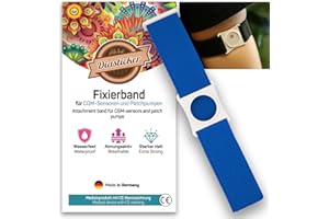 ‎DIASTICKER Diasticker® | Freestyle Libre 3 - Fixierband | Flexibel - Wasserfest - Starker Halt | Sensor-Schutz, Fixierung für Freestyle Libre Sensor | Halter: Weiß (Medium: 25-35 cm, Royal Blau)