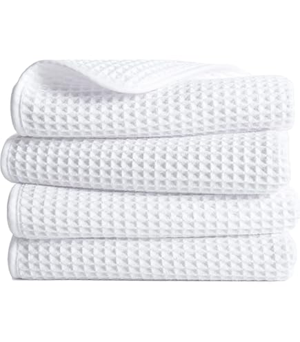Set 3 Asciugamani Viso L'Artigiano Nido D'Ape 60x110 Cm - Puro Cotone Bianco - Morbidi E Assorbenti