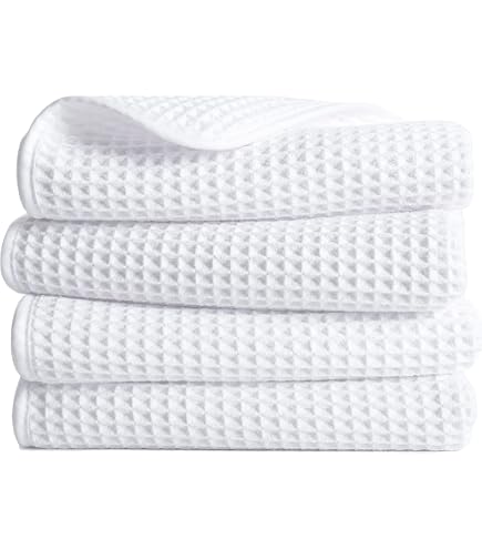 Set 3 Asciugamani Viso L'Artigiano Nido D'Ape 60x110 Cm - Puro Cotone Bianco - Morbidi E Assorbenti