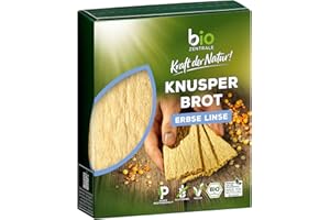 ‎BIOZENTRALE biozentrale Knusperbrot Erbse Linse - 7x100g (7er Pack) Bio-Knusperbrot - vegan & glutenfrei - knusprig luftige Alternative zu Maiswaffeln, Reiswaffeln und Knäckebrot