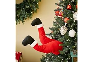 N+B Szaerfa - Adorno de piernas de Papá Noel rellenas para decoración de Puertas Delanteras de árboles de Navidad, Suministros para Fiestas navideñas