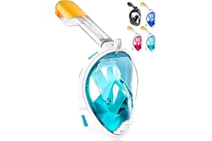 HINATAA Maschera da Snorkeling Integrale a 180°, Design per respirazione Libera, Anti-Appannamento e Anti-perdite, con Cinghie Regolabili per la Testa, per Adulti, Ragazzi e Bambini