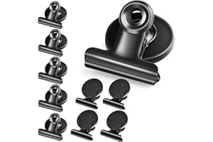 Skaaisont 10 Pcs Magnetic Clips Fridge Magnets have Anti-scratch Sticky Pads,Magnets for Whiteboard, Black Whiteboard ,Ideal for Homes,Offices and Schools,‎3 x 3.8 x 2.5 cm