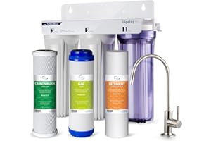iSpring US31 Classic 3-Stage Under Sink Water Filtration System for Drinking, Tankless, High Capacity, Sediment + GAC + CTO (Newest Version)